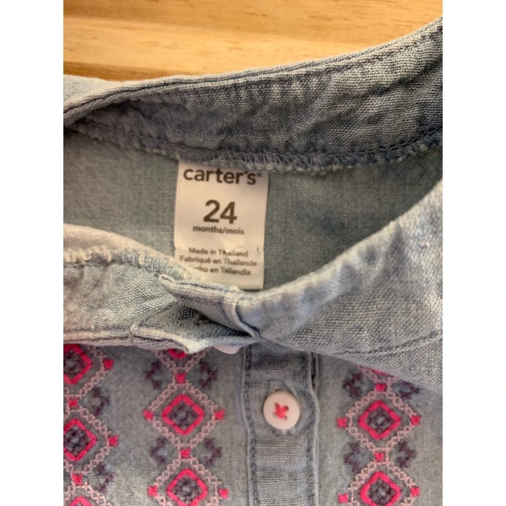 NWT: Carters Cap Sleeve Chambray‎ Shirt (24 mo)